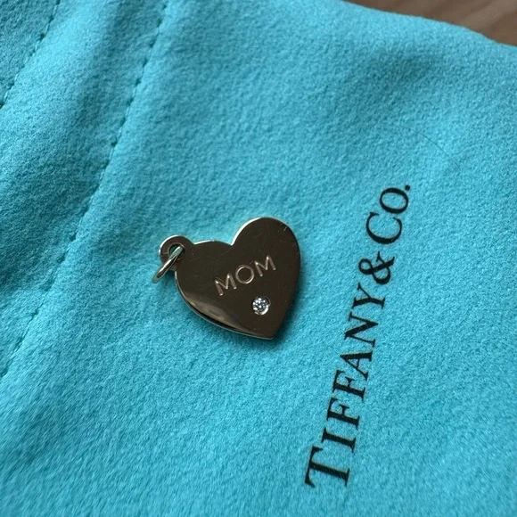 Tiffany & Co. Gold Heart Mom Charm with Diamond